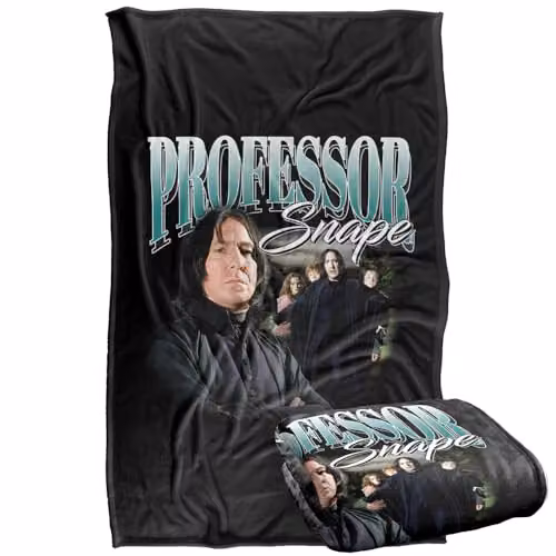 Warner Bros. Harry Potter Professor Snape Homage Super Soft Fleece Throw Blanket, Multicolour, W: 91.44 cm, L: 147 cm