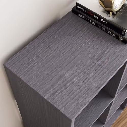 HOMCOM Modern 6-Cube Freestanding Bookshelf in Grey for Home or Office, W/D/H: 91.5 x 29.5 x 61.5 cm – 6