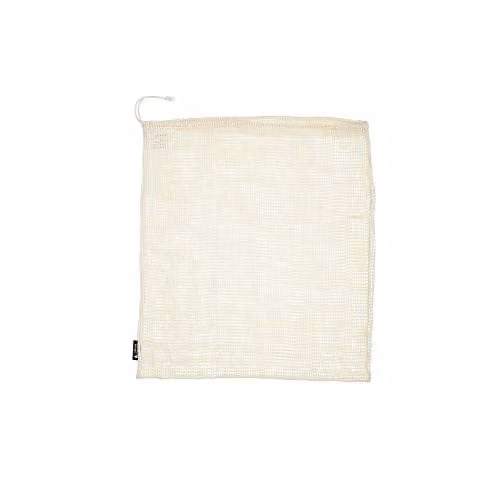 Natural Elements Set of 3 Reusable Cotton Produce Bags with Drawstring in Beige