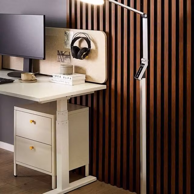 Wyld and Coco Silver Dimmable LED Floor Lamp with LCD Display and Touch Control, Height: 170 cm – 1