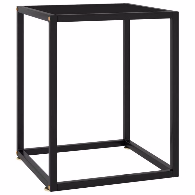 Berkfield Home Modern Black Glass Coffee Table W/D/H: 40 x 40 x 50 cm