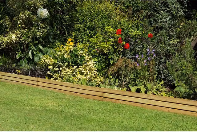 Forest Garden Slatted Edging in Black or Brown, 60 cm