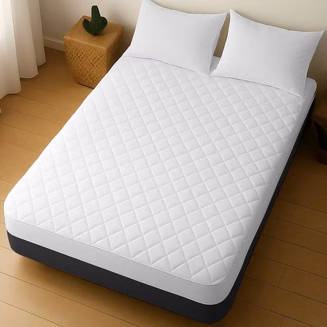 Grace Pack of 4 Soft Breathable Quilted Mattress Protectors in White, Super King Size, 200 x 200 cm