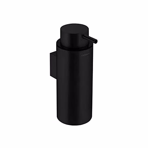 COSMIC Wall-Mounted Refillable Soap Dispenser in Black, 200 ml, W/D/H: 6.5 x 11 x 16 cm – 1