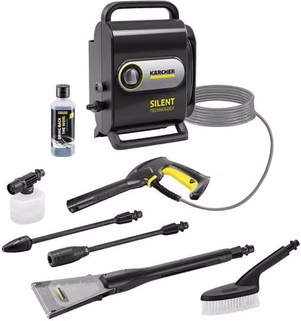 Karcher K Silent Black Edition Pressure Washer, 130 Bar, 240V Mains Powered – 1
