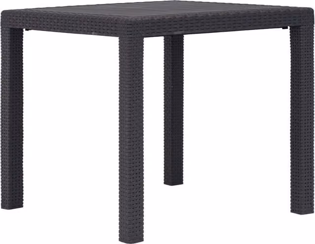 Berkfield Home Garden Table in Brown Plastic Rattan Look, W/D/H: 79 x 79 x 72 cm – 1