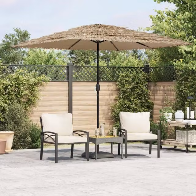 Berkfield Home Brown Garden Parasol with Steel Pole, W/D/H: 248 x 248 x 248 cm