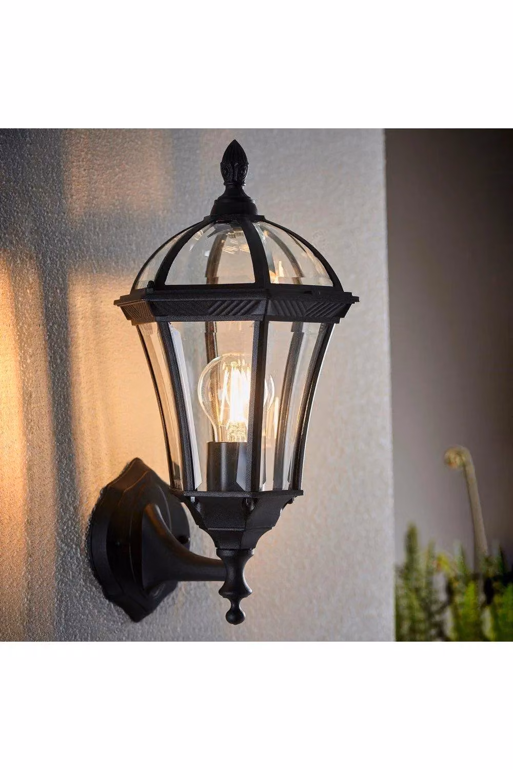 Netlighting Drayton Outdoor Wall Lantern in Black with Transparent Glass, IP44, E27 – 3