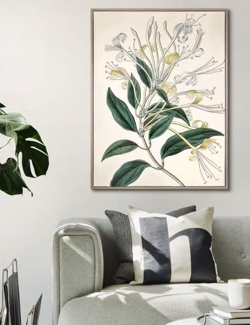 Gallery Direct Flourishing Foliage Rectangular Framed Botanical Art in Green and Neutral