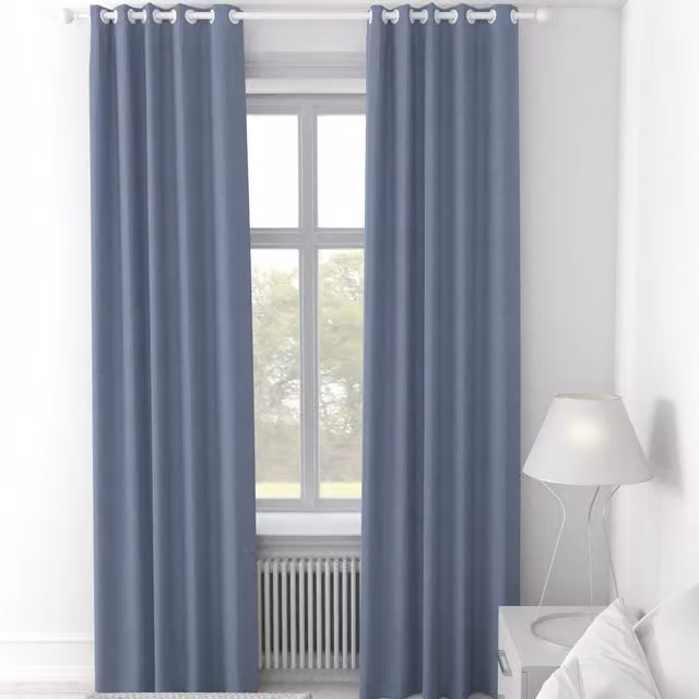 Willow Danube Made to Measure Blackout Eyelet Curtain Panel in Blue