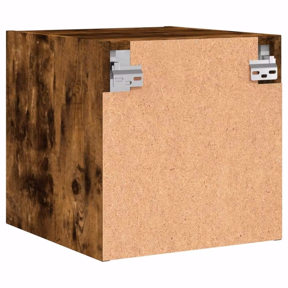 Berkfield Home Bedside Cabinet with Glass Door in Smoked Oak Brown, W/D/H: 35 x 37 x 35 cm – 3
