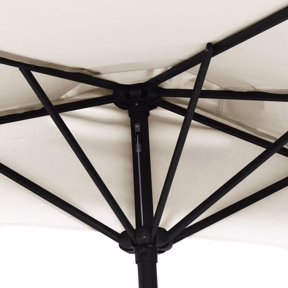 Berkfield Home Balcony Parasol with Aluminium Pole in Sand and Beige, W: 300 cm, D: 155 cm – 3
