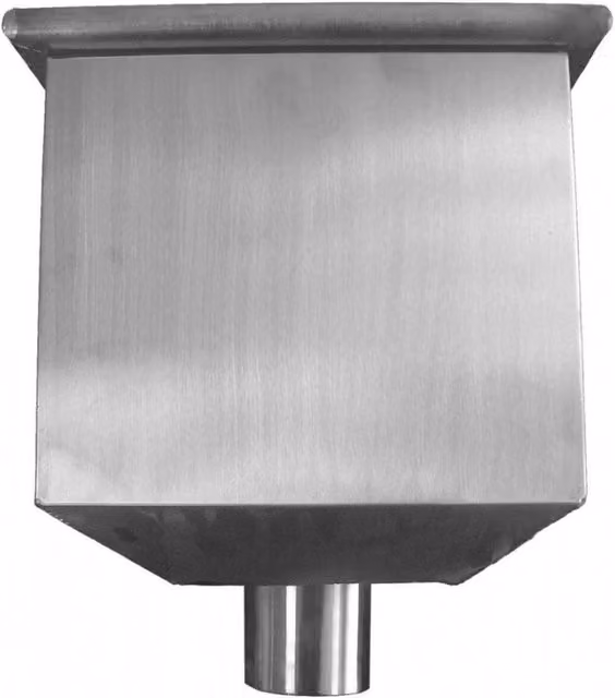 Coppa Gutta Titanium Zinc Charlotte Hopper Gutter Box, 80mm, Silver/Grey