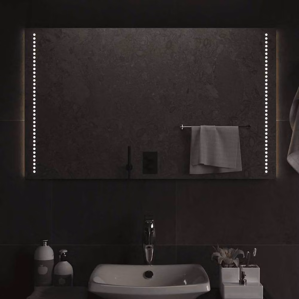 Berkfield Home LED Bathroom Mirror in Clear, W: 100 cm, H: 60 cm – 1
