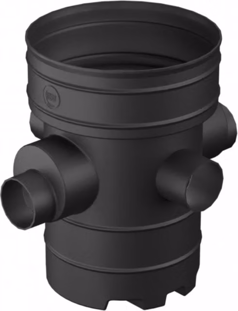 Turtle Enviro Catchpit Chamber Base, Black, 450mm Diameter for 225mm Twinwall with 150mm Inlets