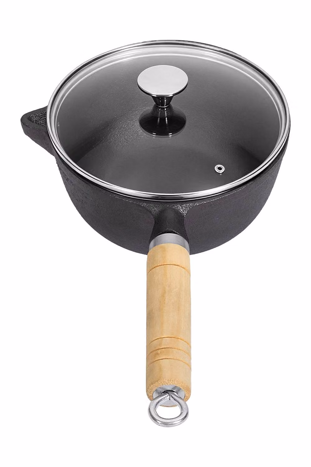 Garden Sanctuary Uncoated Cast Iron Saucepan with Glass Lid and Handle in Black – 2