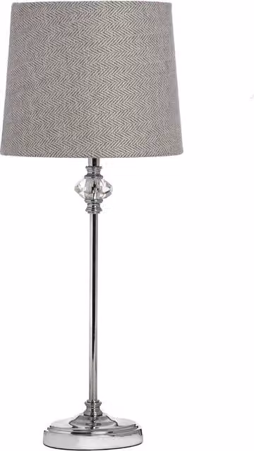 Florence Chrome Table Lamp in Silver and Glass