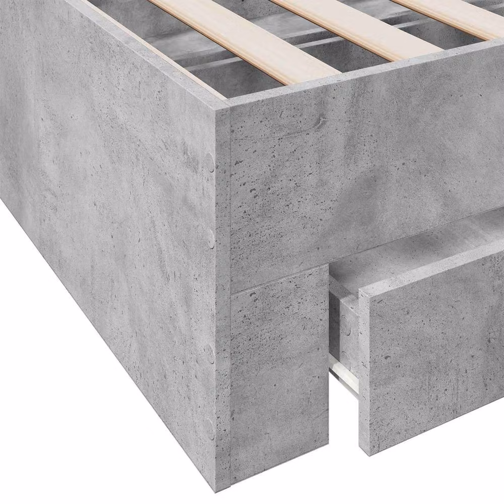 Berkfield Home Bed Frame with Storage Drawers in Grey, W/D/H: 80 x 200 cm – 3