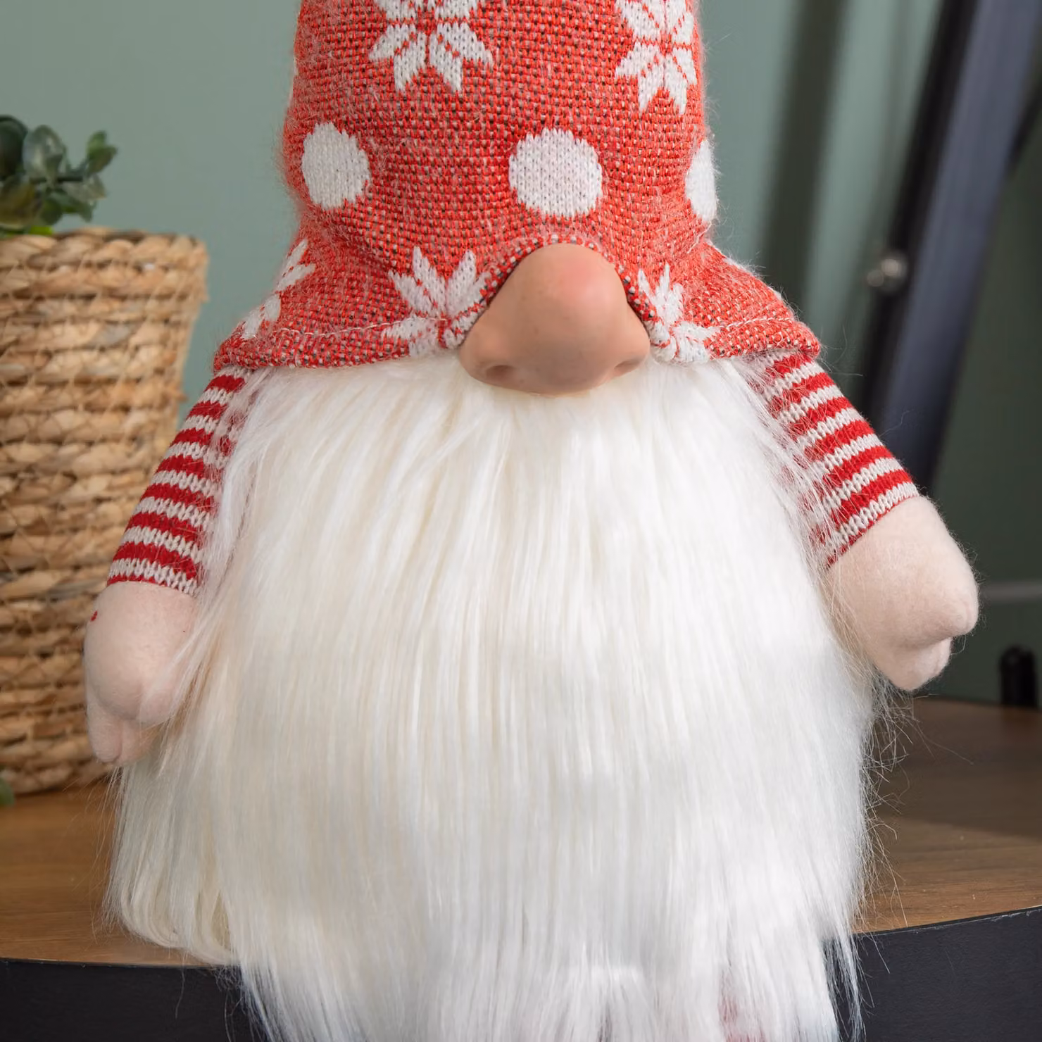 Samuel Alexander Red and White Battery Lit Christmas Gonk Decoration with Dangly Legs, Height: 69 cm – 5