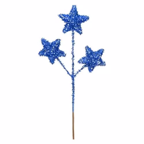 VFM e-Store Christmas Glitter Star Pendant Decoration, Blue and Multicolour, H 38 cm x W 18 cm