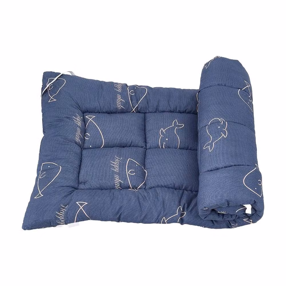 EONLION Blue Quilted Double Futon Mattress, W: 137 cm, D: 200 cm, H: 10 cm – 3