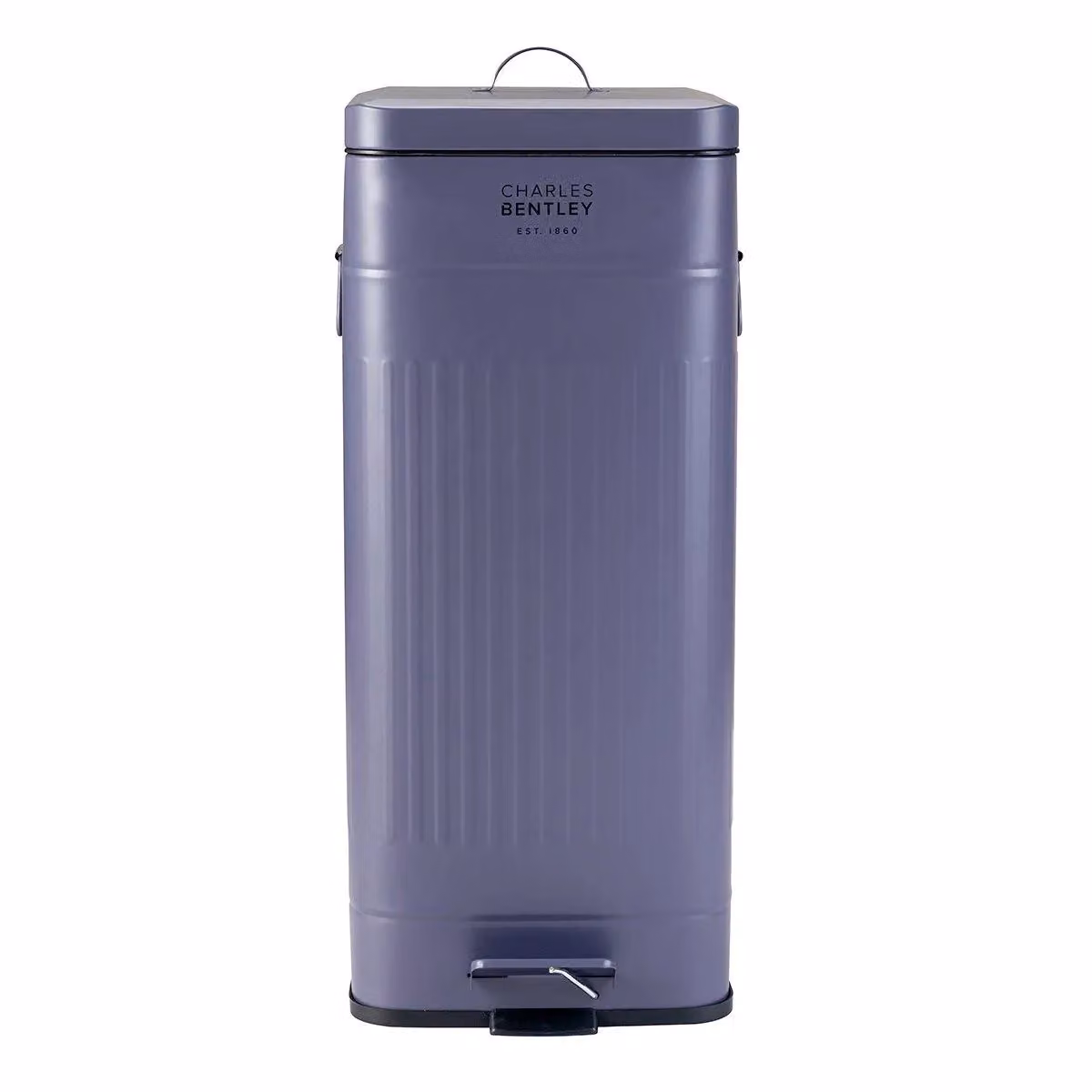 Charles Bentley 30 Litre Steel Square Retro Kitchen Pedal Waste Bin in Blue, H 67 x W 28 x D 28 cm – 3
