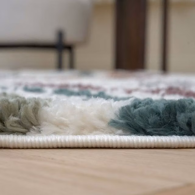 THE RUGS Modern Patterned Soft Shaggy Area Rug, Multicolour, W: 80 cm, D: 300 cm