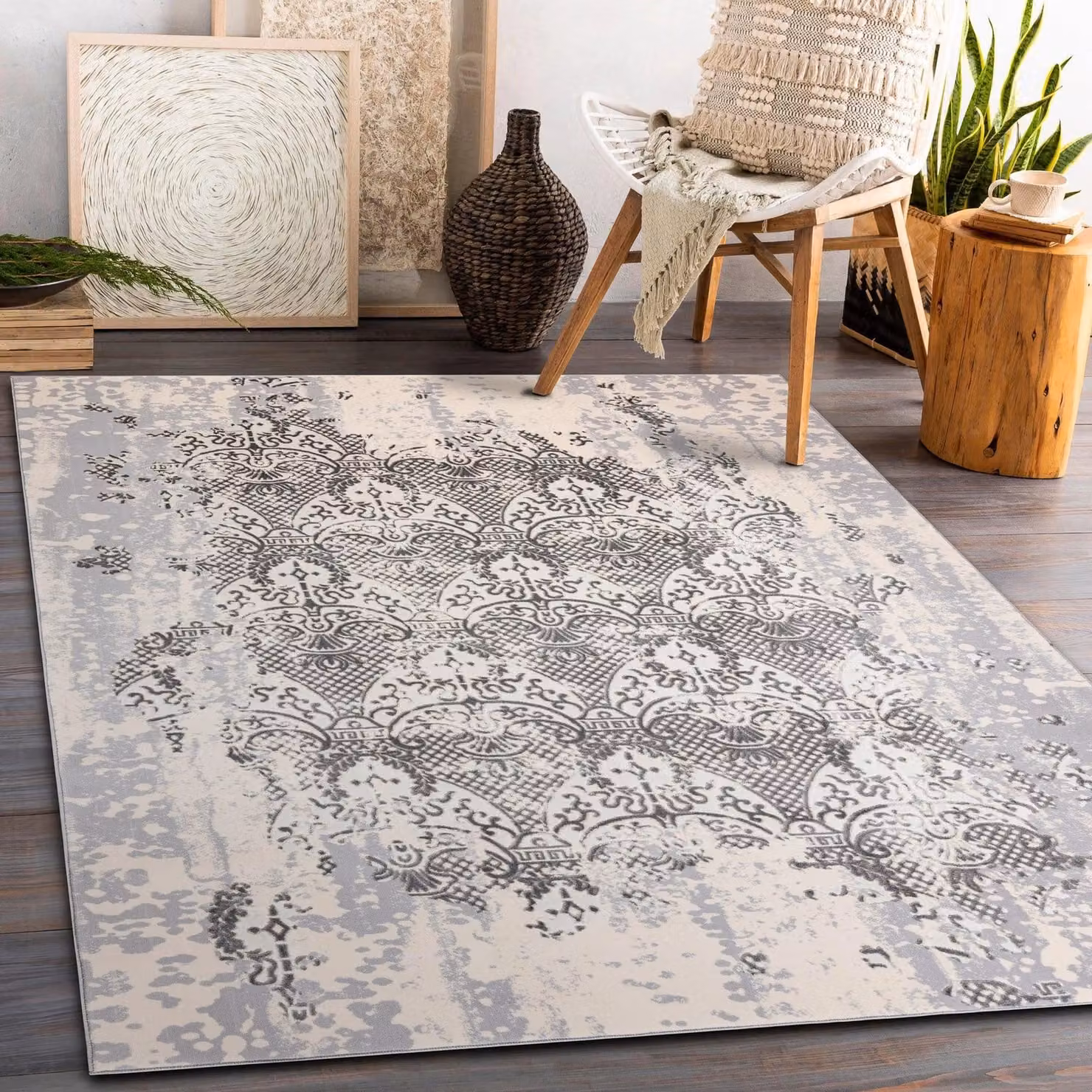 RugsX Core Vintage Grey Rectangular Rug, W: 160 cm, D: 220 cm – 2