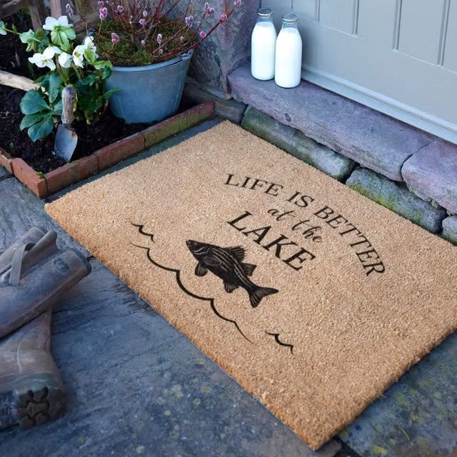 Artsy Mats Life Is Better At The Lake Doormat, Brown, W/D: 90 x 60 cm – 1