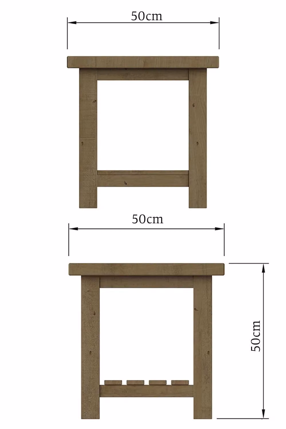FWStyle Rustic Reclaimed Pine Lamp and Side Table in Brown – 4