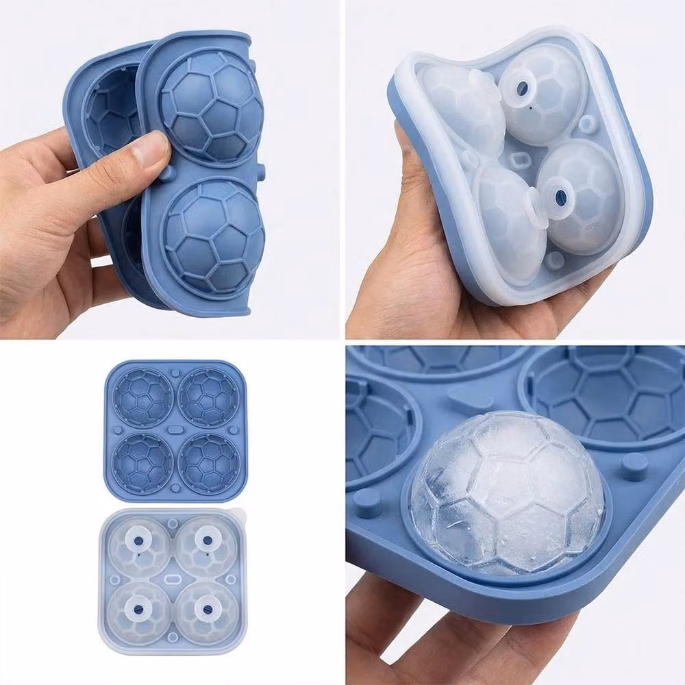 FLAVORA Blue 3D Football Silicone Ice Cube Mould – 2