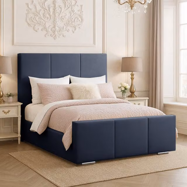 Desire Deco Eliza Upholstered Velvet Bed Frame, Grey, 120 x 200 cm