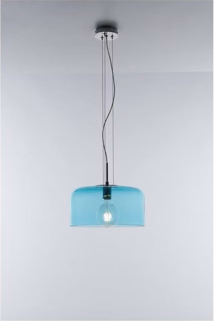 Netlighting Gibus Blue Glass Dome Pendant Ceiling Light with E27 Fitting
