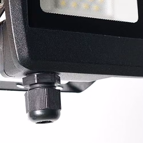 MiniSun ValueLights 10W LED Slimline IP65 Black Outdoor Wall Floodlight with Cool White Bulb – 6