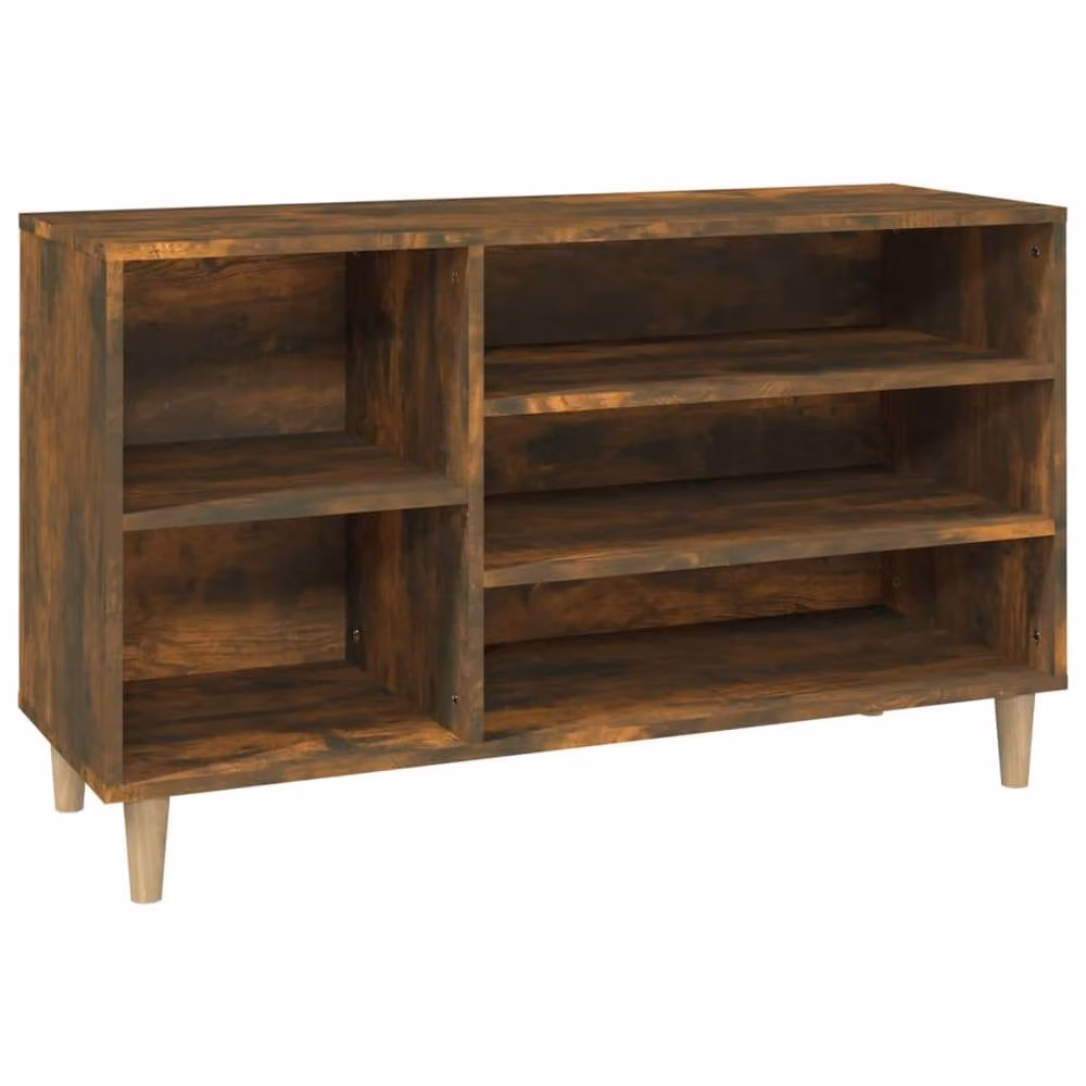 Berkfield Home Smoked Oak Shoe Cabinet in Brown, W/D/H: 102 x 36 x 60 cm – 2