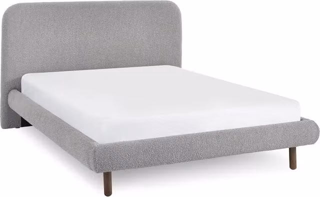 Julian Bowen Hannah Upholstered Bouclé Fabric Bed in Grey, W/D/H: 180 x 200 cm