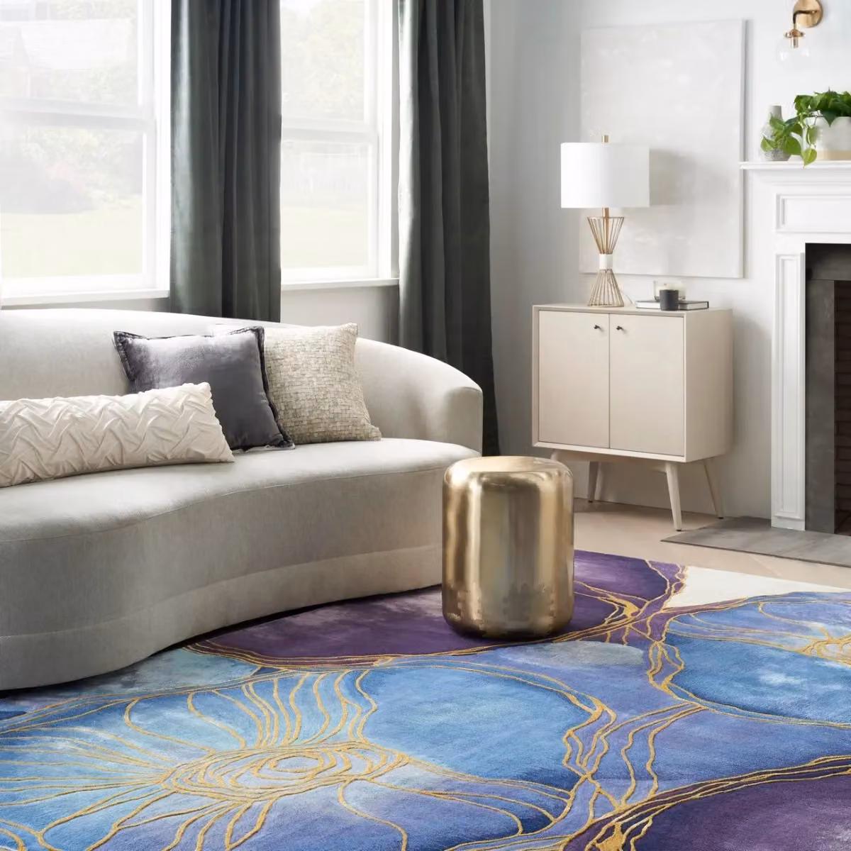 The Rug Shop UK Blue Handmade Floral Abstract Optical 3D Rug, W: 114 cm, D: 170 cm – 4