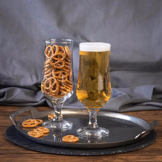 Nevakar Pack of 6 Transparent Beer Glasses, 385ml