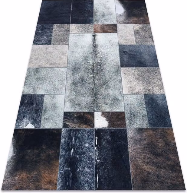 RugsX Andre Patchwork Modern Rug in Black and Multicolour, W: 120 cm x L: 170 cm