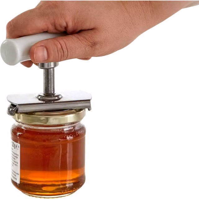 Orsina Nostalgic Stainless Steel Jar Opener with Ergonomic Grip, White