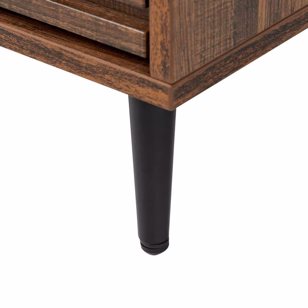 Wyld and Coco 4-Drawer Chest of Drawers in Dark Brown MDF with Metal Legs – 5