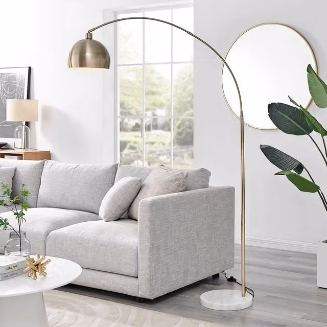 FurnitureboxUK Holden Gold Floor Lamp with Bulb Included