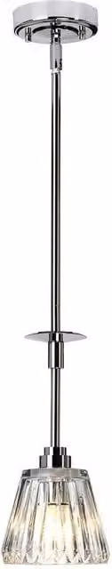 Netlighting Agatha 1 Light Ceiling Pendant Light in Polished Chrome and Grey, IP44, G9 – 1