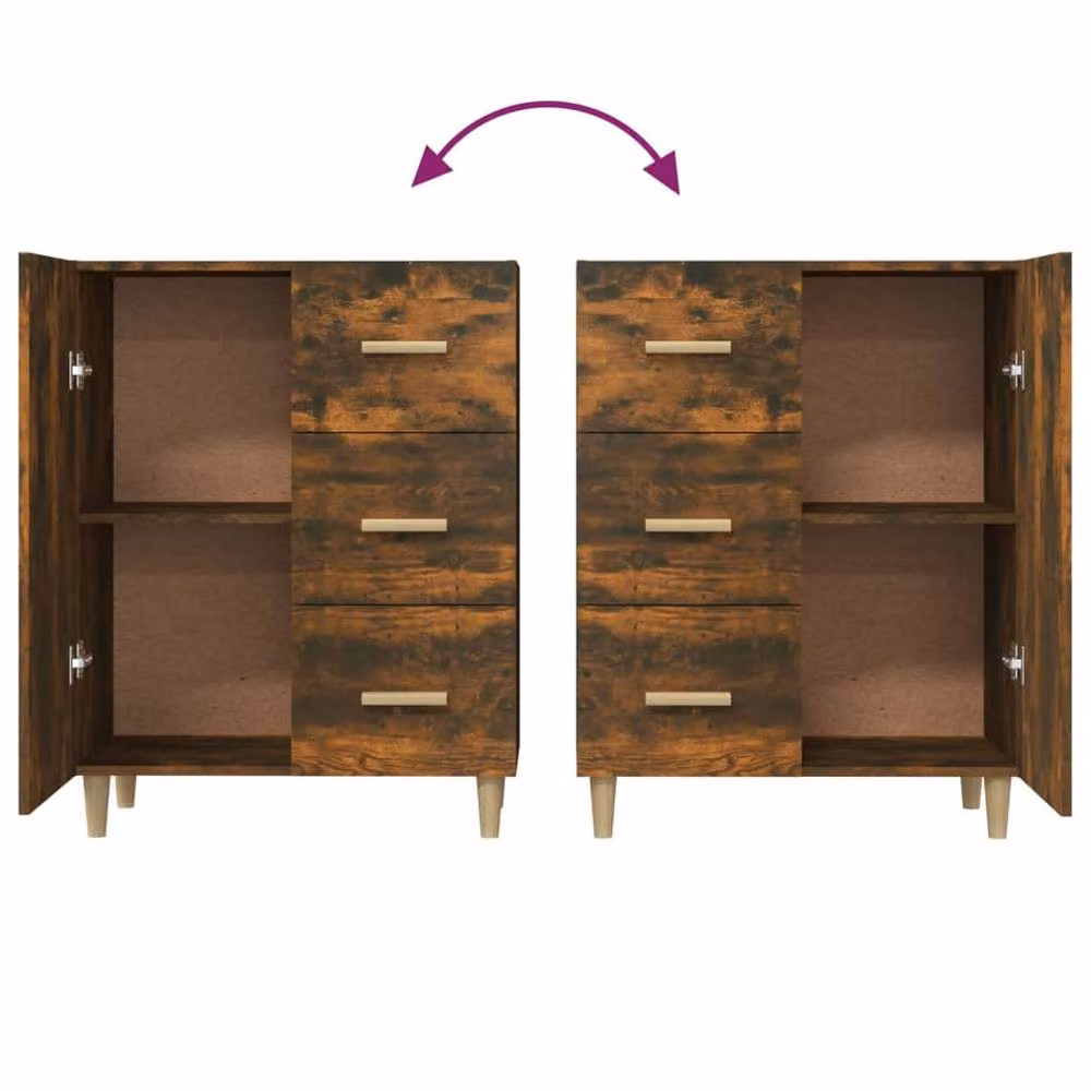 Berkfield Home Smoked Oak Sideboard in Brown, W: 69.5 cm, D: 34 cm, H: 90 cm – 5