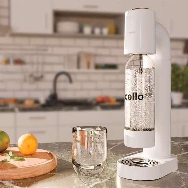 Cello Soda Maker with Gas Canister, White