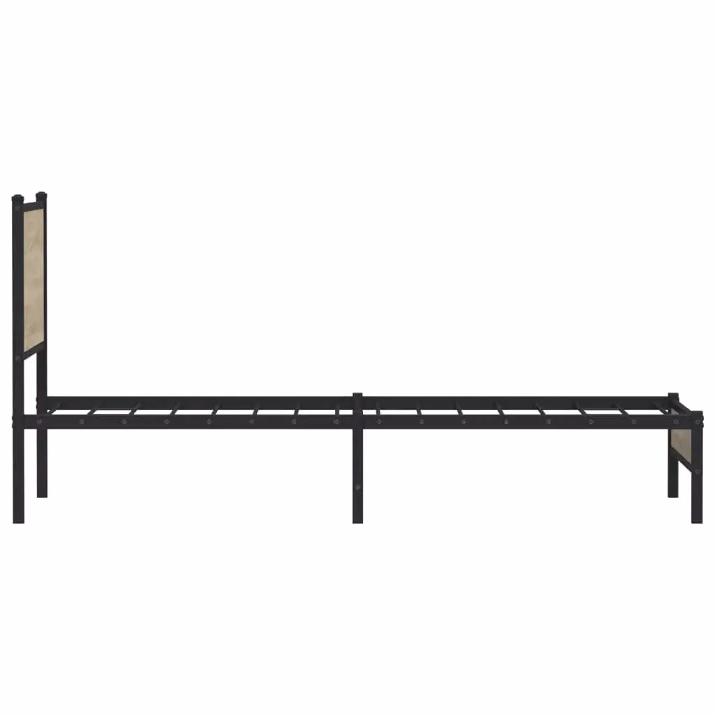 Berkfield Home Metal Bed Frame in Sonoma Oak Brown, W/D/H: 90 x 200 cm – 4