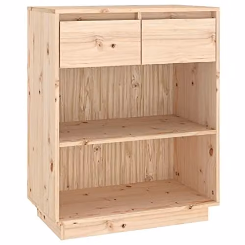 vidaXL Solid Wood Pine Console Cabinet in Natural Brown, W/D/H: 60 x 34 x 75 cm