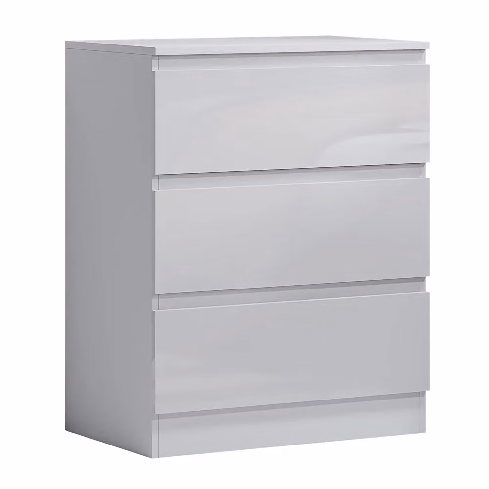 SquareBoxx Fairfield Minimalist 3 Drawer Chest of Drawers in Gloss White – 2