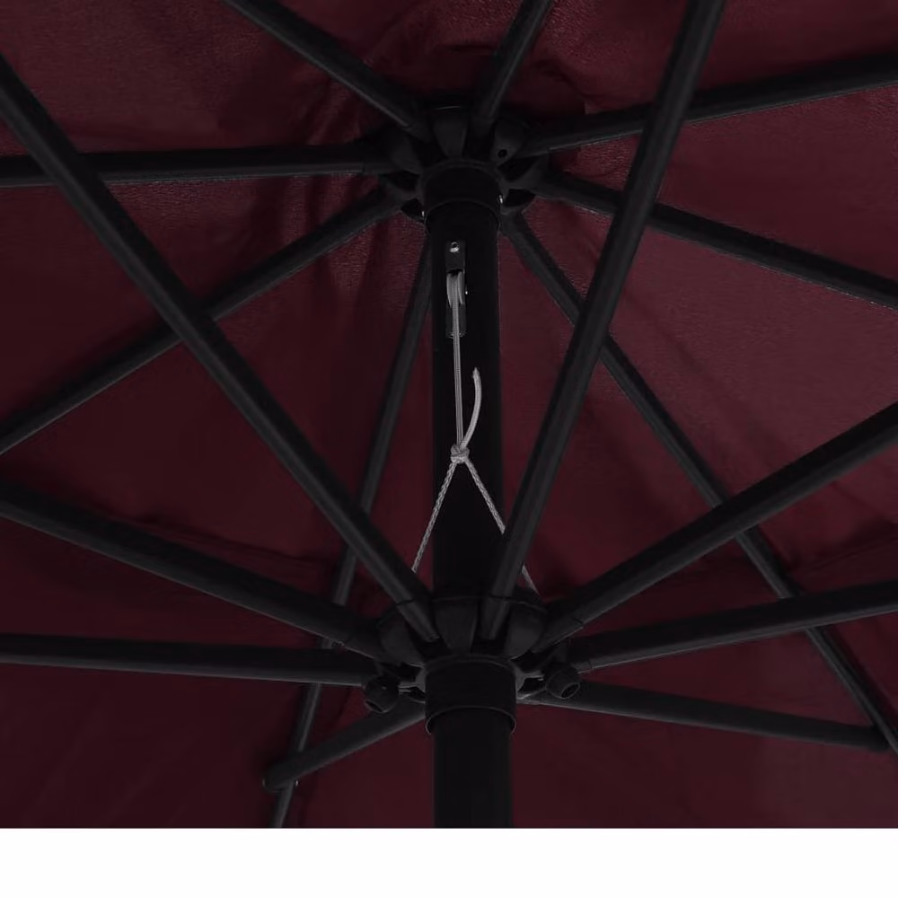 Berkfield Home Garden Parasol with Metal Pole, Red, Diameter: 390 cm – 2