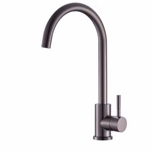 Reginox Taravo GM Single Lever Swan Neck Kitchen Mixer Tap in Gunmetal Grey – 1
